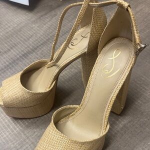 Sam Edelman Beige Platform Heels